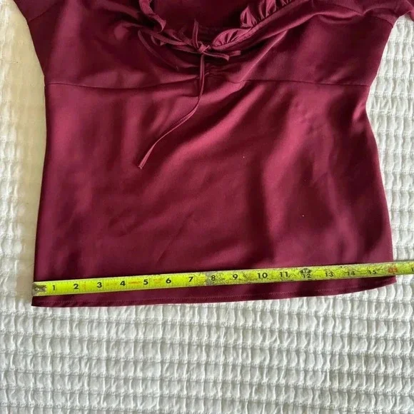 TOP SHOP WOMENS BURGUNdY AND RED BLOUSE SIZE 6🩷 - Picture 4 of 8